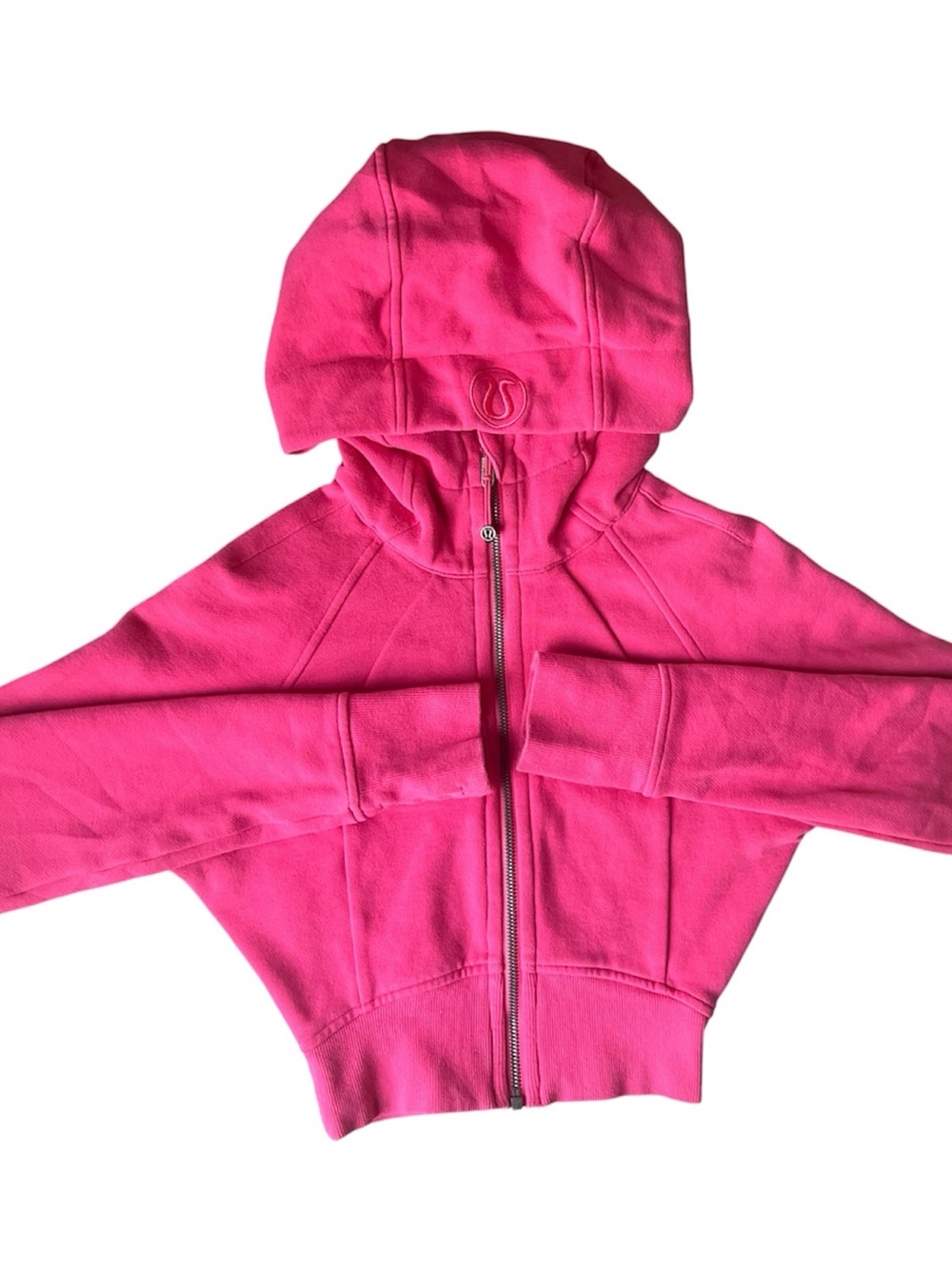 Lululemon Scuba Full-Zip Cropped Hoodie Jacket Sweatshirt Fleece Vibrant Pink 6